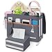 Betoores Bett Organizer, Betttasche zum Einhängen, Nachttisch Tasche Organizer mit Tissue Box und Wasserflasche für Home Wohnheim Sofa Schreibtisch - Grauschwarz