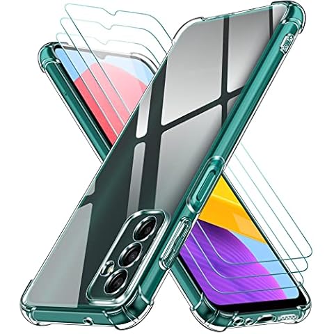 ivoler Funda para Samsung Galaxy M13 4G con 3 Piezas Cristal Templado Cover