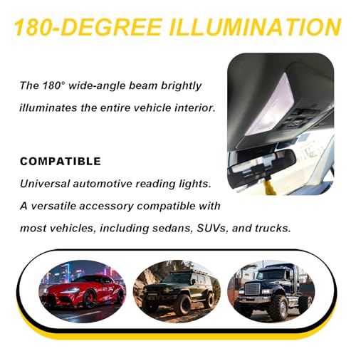 Kit de 10 luces LED para espejo y techo auto 12V blanco miniatura 6