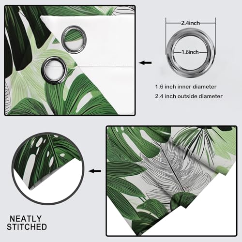 Rideau occultant feuillage vert pour une chambre zen