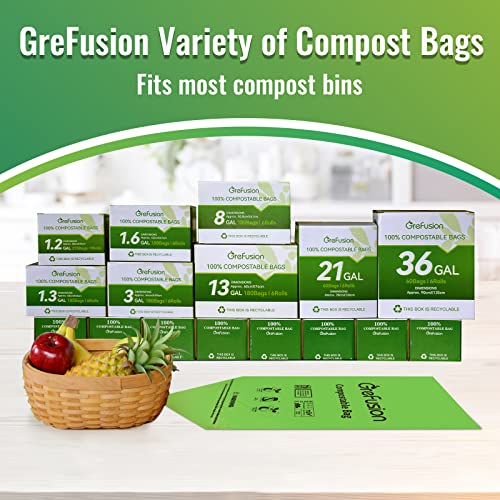 Compostable 36 Gallon Trash Bags, Extra Thick 1.28 Mills, Compost 36 Gal Trash Bags (Kitchen Tall Garbage Bags), Compostable Lawn & Leaf Yard Waste Bags,Astm D6400,Bpi Certified (36G-15Count) #TOP5