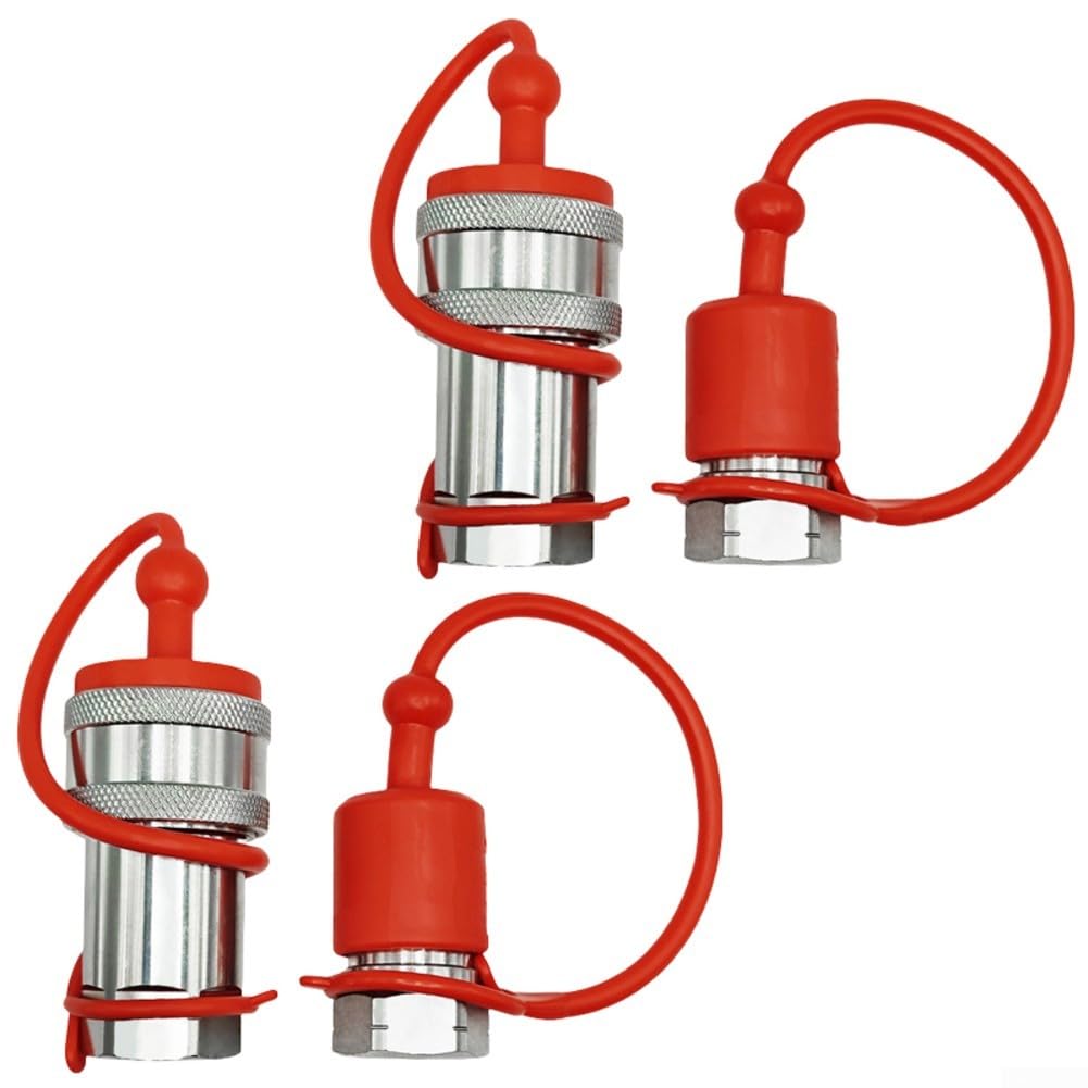 Accoppiatori idraulici a connessione rapida in acciaio al carbonio ISO5675 Set di accoppiamento per trattore Adattatore raccordi NPT Valvola a fungo 4000 PSI a prova di perdite Disconnessione rapida