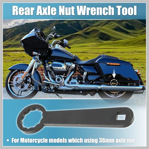 Image of Rear Axle 36mm Wrench Tool Rear Wheel Axle Torque Wrench Hand Tool for Harley Touring Motorcycle HD-47925 Axle Nut Torque Adapter for Adjust Belt Tension Black Car Parts