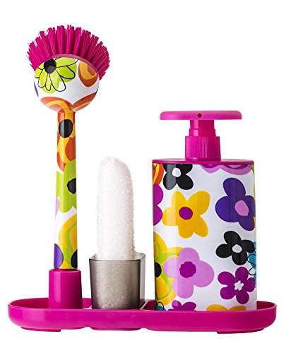 VIGAR Citric - Set de Fregadero con dosificador de jabón, Estampado Watercolor, Multicolor