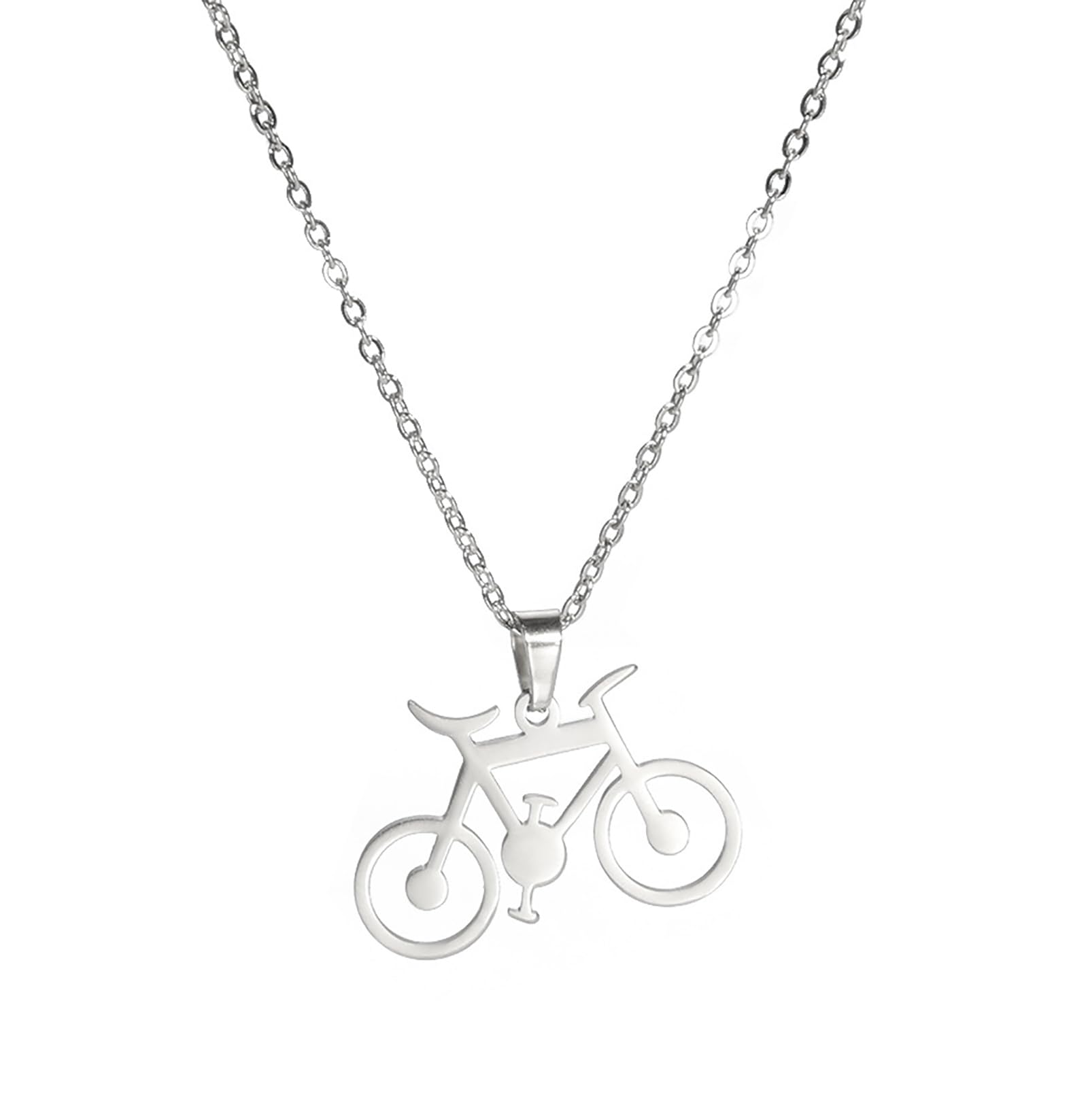 UNIFT Bicycle Sports Necklace For Women Stainless Steel Best Travel Bicycle Charm Bike Pendant Necklace Inspirational Jewelry Gift for Bicycle Lover