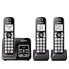 Panasonic Cordless Phone with Answering Machine, Advanced Call Block, Bilingual Caller ID and High-Contrast Display, Expandable System with 3 Handset Cordless Telephones – KX-TGD833M (Metallic Black)