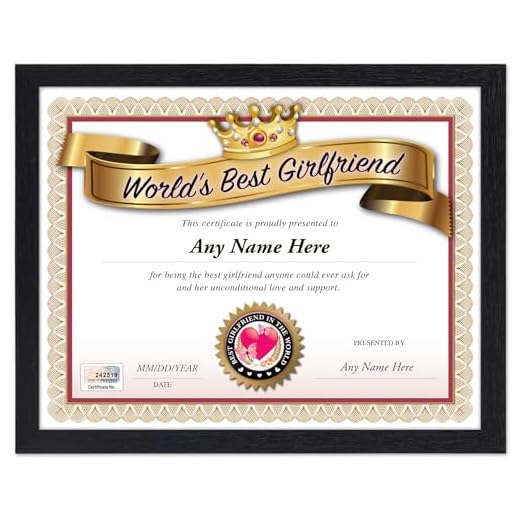 Personalized World's Best Girlfriend Award Certificate - Gift, Diploma, Valentine, Anniversary, Christmas, Card