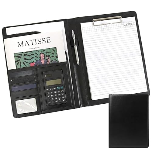 【WNJAPAN】A4 クリップボード 革 ペンホルダー おしゃれ 上質 多機能 二つ折り ファイル スマホポケット付 見開き ファイル クリップ 商談 新生活 一人暮らし 贈り物 プレゼント ギフト 名刺入れ CF-01BK