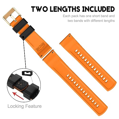 Image of Ritche Christmas Gift Silicone Watch Bands 18mm 20mm 22mm 24mm Quick Release Rubber Watch Bands for Men, White Elephant Gifts, Stocking Stuffers For Men