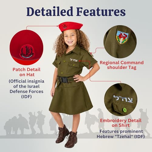 Disfraz Soldado Israelí para Niñas Talla Small miniatura 3