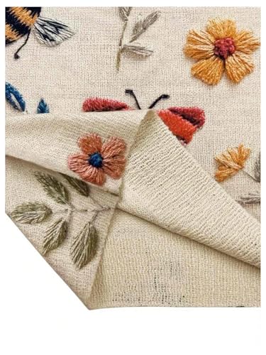 GORGLITTER Women's Floral Flower Fall Sweaters 2025 Butterfly Embroidered Long Sleeve Cable Knit Knitwear4