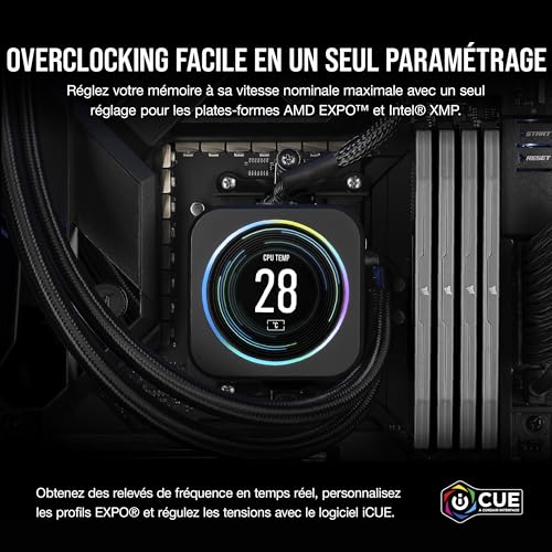 RAM DDR5 CORSAIR VENGEANCE 48Go 2x24Go 6000MHz CL30 Compatible iCUE - vue 7