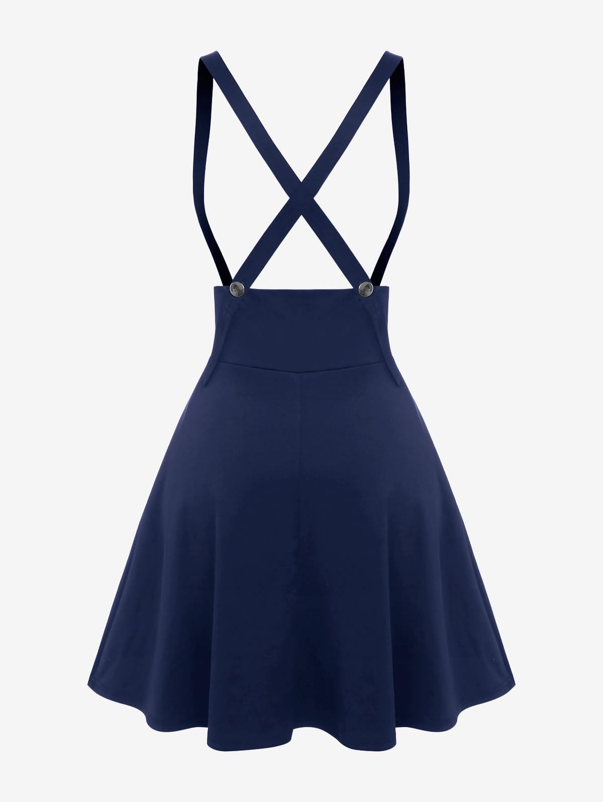 ROSE GAL Women's Plus Size High Waist Tie Dress Gothic Lace Up Buckles Godet Hem A Line Suspender Skirt: Blue 2X