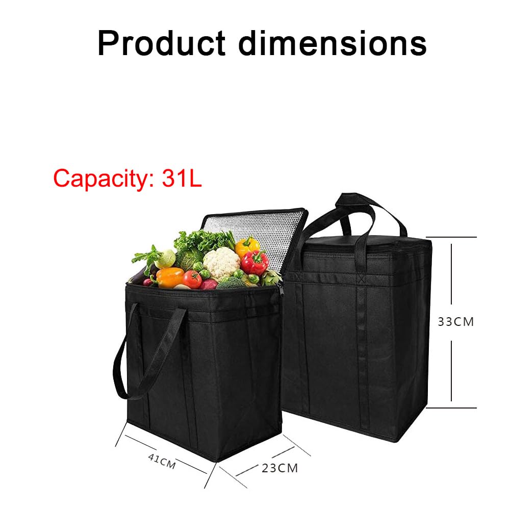Sac isotherme pliable, sac isotherme réutilisable, sac de pique-nique en plein air isolé froid et chaud, sac à déjeuner isotherme 31 L, sacs isothermes pour le déjeuner, pique-nique, école, travail,