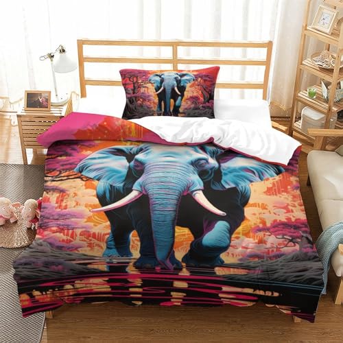 Linge de lit enfant éléphant 3D microfibre 135x200 avec zip
