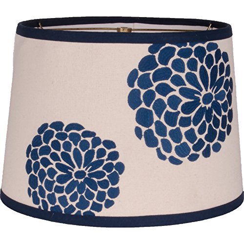 Home Collections by Raghu 14 inch Lamp Zinnia Colonial Blue-Grain Sack Cream Drum Shade