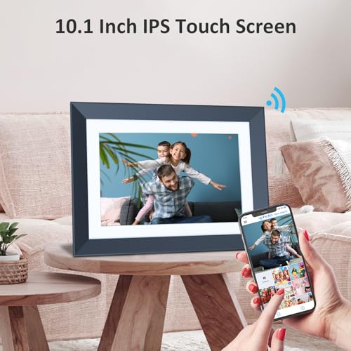 Fullja Wifi Smart-Digital Photo-Frame Electronic Picture Frame - 10.1 Inch Digital Frame 16Gb, Ips Touch Screen, Auto-Rotate, Motion Sensor thumb #1