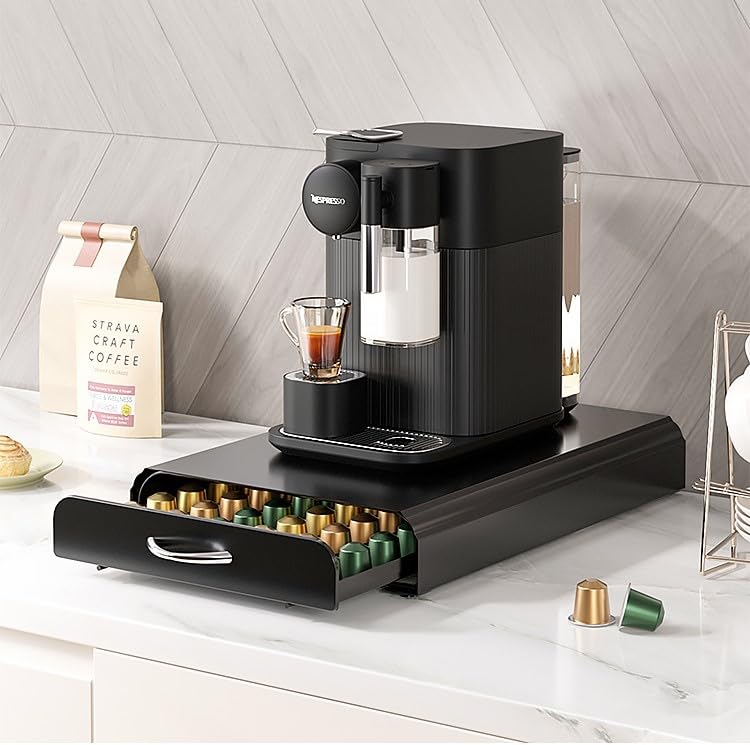 Image of THW 60pc Capsule Drawer Pod Holder Carbon Black -60Pc Capsules Holder & Machine Stand - Compatible with Pods Original Line Pods ( ONLY DRAWER )