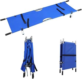 Foldable Stretcher Flexible Medical Folding Transport Stretcher,with Heavy Duty Handles and Stable Feet for Patient Transp...