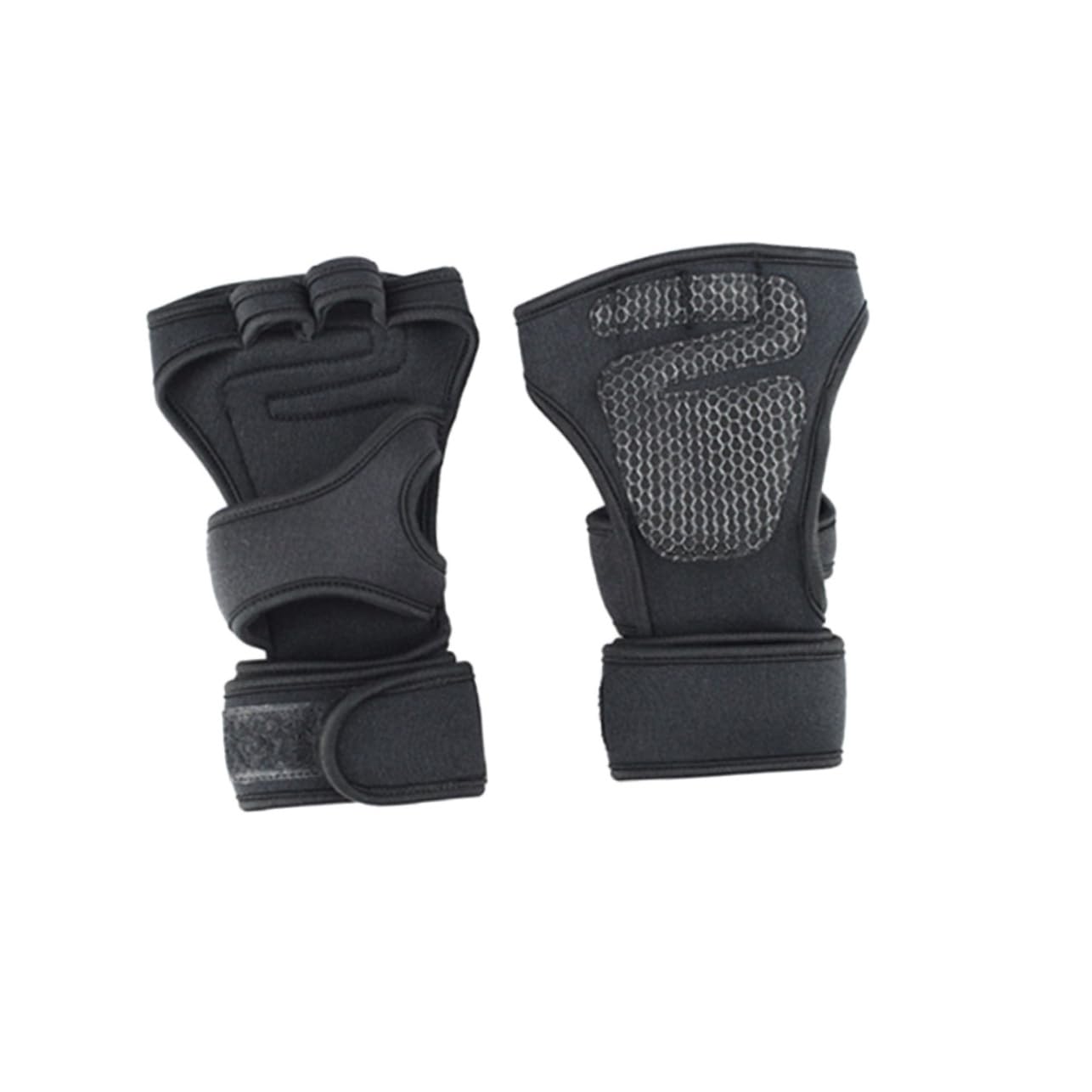 DOITOOL 2 Paia di Guanti da Sollevamento Pesi da Uomo Donna Guanti da Ciclismo a Mezze Dita Guanti da Equitazione Guanti Protettivi Palmo in Gel di Silicone Neri