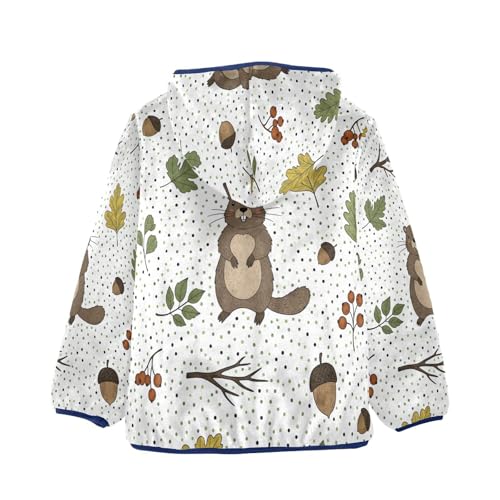 Forest Creatures and Autumn Leaves Toddler Fleece Jacket Girl Boys Hooded Fleece Jacket Coat2