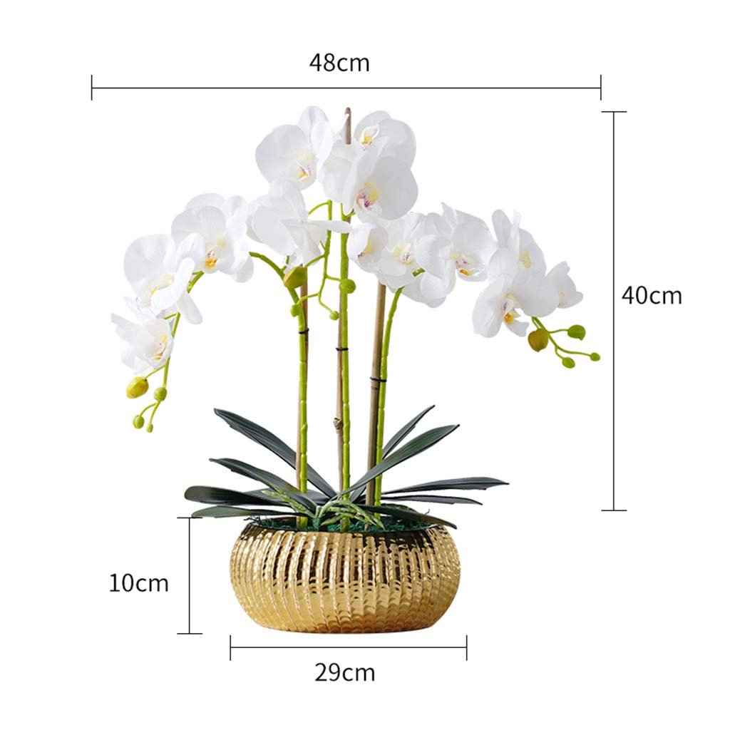 Sztuczne Kwiaty, Sztuczne Storczyki, Dekoracja - Prawie Naturalne Kwiaty Phalaenopsis, Doniczkowe Storczyki, Dekoracja Ogrodowa Z Wazonem, Dekoracja Do Domu/Kuc