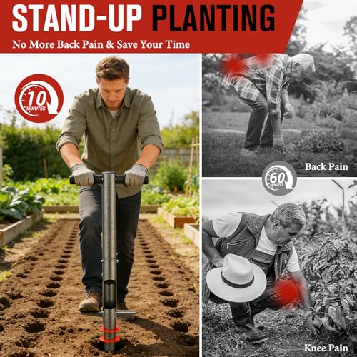 Bulb Planter Tool, 33.5 pulgadas mango largo para plantar miniatura 3