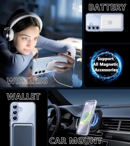 Image of REALCASE for Samsung Galaxy A36 5G | Magnetic Clear Case | Durable, Scratch-Resistant | Slim Transparent Compatible with MagSafe | Protective TPU Bumper Back Cover for Samsung Galaxy A36 5G