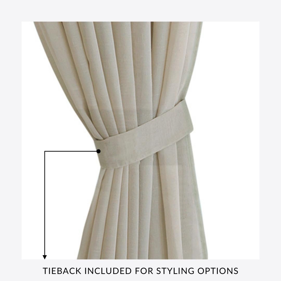 Elrene Home Fashions Carmen - Tenda a pannello trasparente extra larga e resistente alle intemperie per interni ed esterni, con fermatenda coordinati, per portico, pergolato, patio, terrazza, 295 x