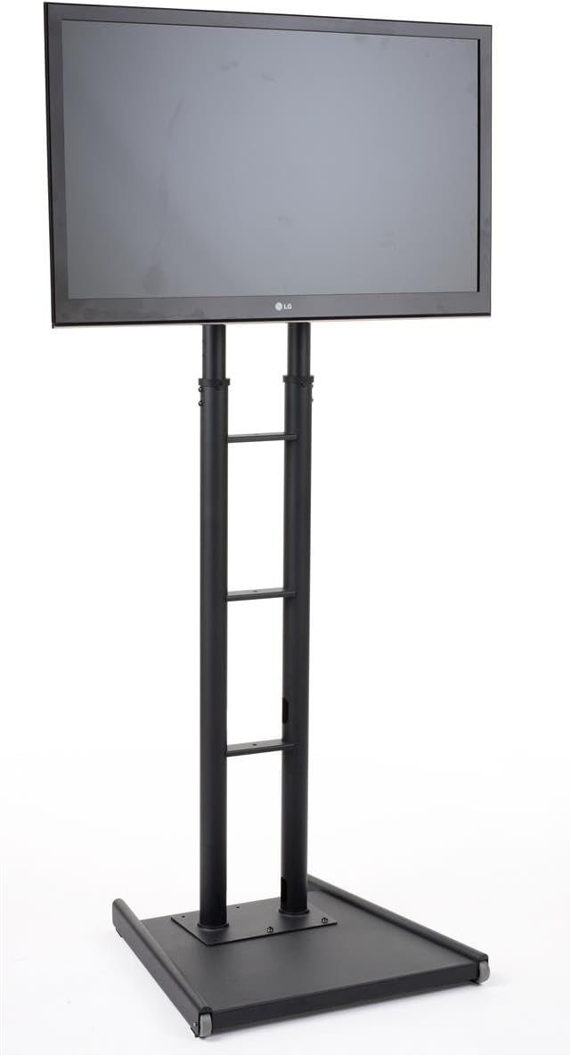 Displays2go Flat Panel TV Stands with Height Adjustable Bracket and Wheels – Black (MBFFACESTBK)