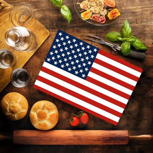 Tabla de Cortar Rectangular de Vidrio Templado USA Flag miniatura 2