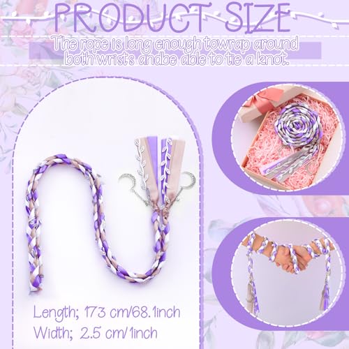 Image of Handfasting Cord Wedding Braided,Elegant Purple,Moon Goddess