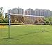 Portable Volleyball Badminton Tennis Net Set with Adjustable Height Stand, Foldable Lightweight Frame, Durable Oxford Mesh, Carrying Bag for Indoor Outdoor Use, Quick Setup Backyard Beach (Black,17FT)