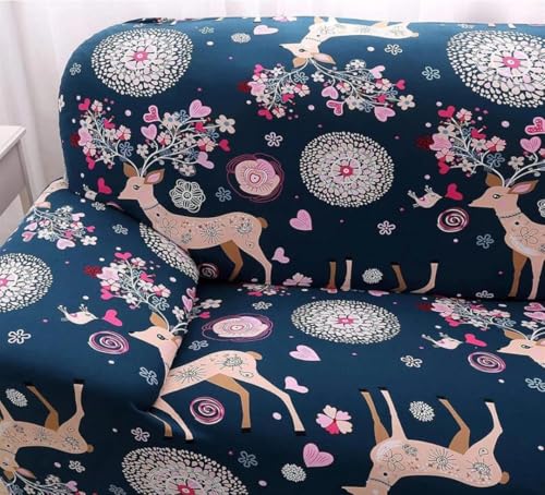 Image of HK 3 Seater Universal Elastic Sofa Cover | 360 Fully Covered Anti-Slip Washable Couch Cover Protector | 140 GSM Stretch Fit Polyester + Spandex Slipcover (180-230cm /SC-007-03)