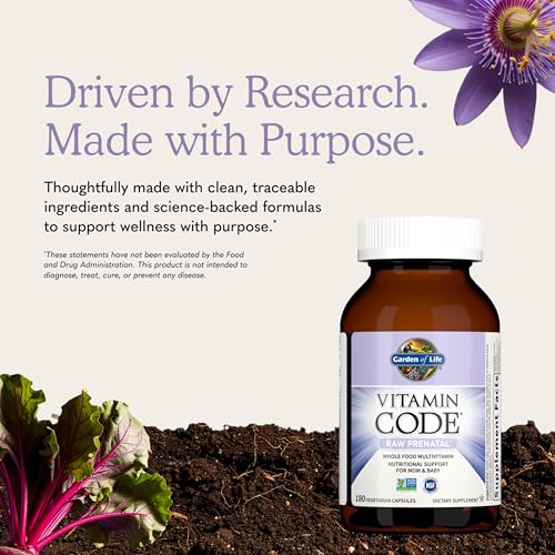 Image of Garden of Life Vitamin Code Raw Prenatal Multivitamin for Women with Iron, Folate, Probiotics and Whole Food Nutrients - Immune and Cellular Energy Support, Non-GMO, Gluten-Free, Kosher, 60 Day Supply