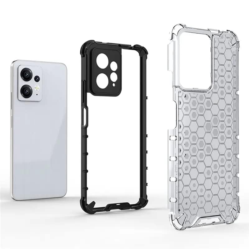 Image of Lustree TPU Honey Comb Armor Shock Proof Back Cover for for REDMI Note 12 4G (Transparent)