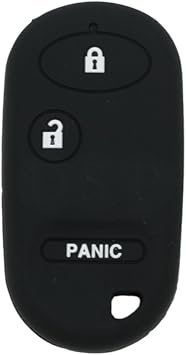 Silicone Cover Protector Case Holder Skin Jacket Compatible with HONDA 2+1 Button Remote Key Fob CV2208 Black