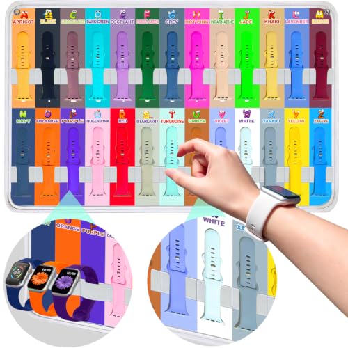 26 Pack Sport Bands Compatible for Apple Watch Bands 38/40/41/42/44/45/46/49mm with Portable Fun Alphabet Printed Storage Bag, Soft Silicone Strap for Women Men iWatch Band Series 11 10 9 8 7 6 5 4 SE — view 6