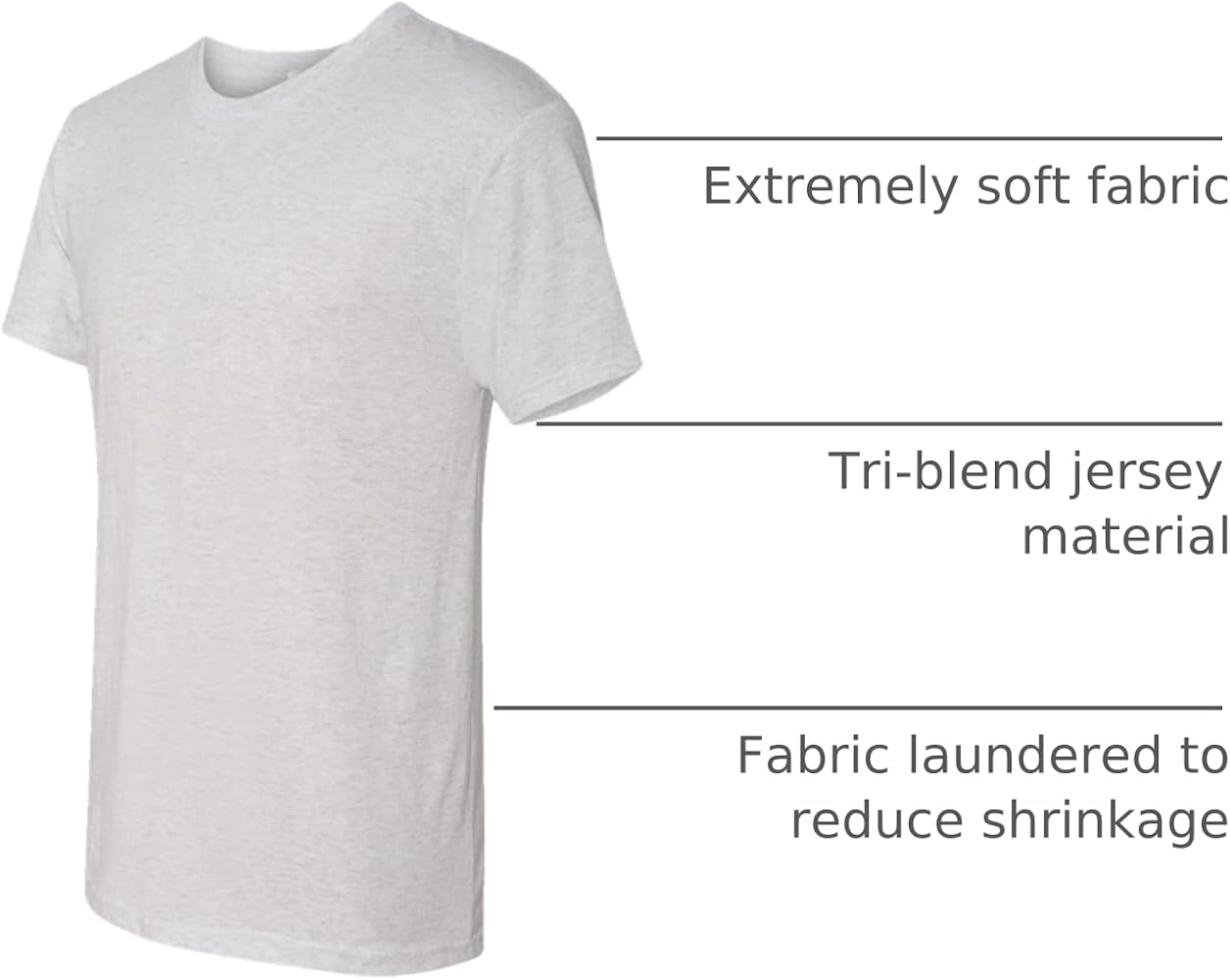 Next Level Men's Tri Blend Crew T-Shirt (Pack of 2), X-Large