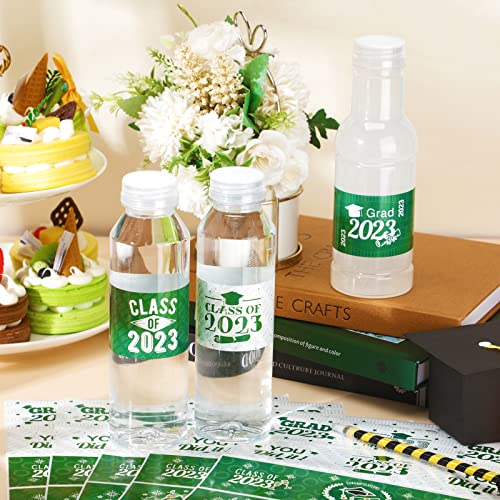 100 Pieces Graduation Water Bottle Labels Class Of 2023 Water Bottle Label Sticker Wrapper Waterproof Graduation Bottle Label For College High School Graduation Party Ornament Favor (Green, White) #TOP4