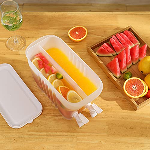3.5L Jarra Para Agua Plastico Com 2 Torneira E Tampa Jarra Para Suco De Geladeira Para Água, Suco, V