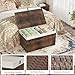 HOOBRO Storage Basket with Lid, 42.3 Gallon (160L) Wicker Basket, Handwoven Blanket Storage Basket with Handles, Metal Frame and Soft Lining, Foldable for Bedroom, Laundry Room, Brown BR216CW01