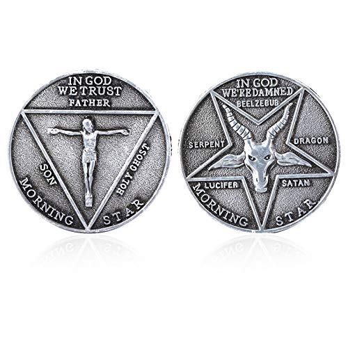 HARPIMER Pièce Lucifer Morningstar – Coin Cosplay Argenté – Accessoire Film & Collection