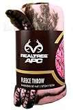 Realtree Fleece Camo Throw Blanket 50 X 60 Inch - Light Pink