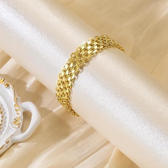 Bracelet 14K Gold Bracelets for Women Gold Bracelets for Women's Widen Chain Bracelet Jewelry Gift for Women 6.5/7/7.5/8/8.5in Length 7 Inches image 6 of 6 B0FBWTML8W