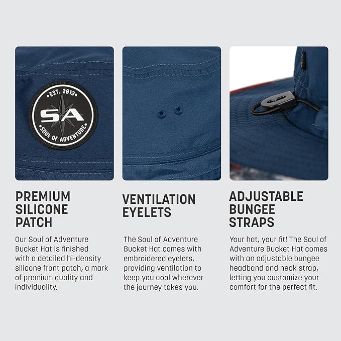 Soul of Adventure Bucket Hat | UV 50+ for Adults | Sun Protection with Adjustable Fit, Moisture-Wicking Fabric thumbnail