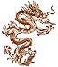 Produktbild alles-meine.de GmbH 3 Stück _ Bügelbilder -  chinesischer Drache -  Long  - braun / beige  - 8,8 cm * 10,8 cm - Aufnäher & Applikationen - gewebter Flicken - Bügelflicken / H..