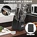 16-Piece Kitchen Knife Block Set with Cutting Board - German Stainless Steel Knives, Built-In Sharpener, Dishwasher Safe, Anti-Slip Handle - All-in-One Cutlery Set for Home/Kitchen (Black)