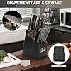 16-Piece-Kitchen-Knife-Block-Set-with-Cutting-Board-German-Stainless-Steel-Knives-Built-In-Sharpener-Dishwasher-Safe-Anti-Slip-Handle-All-in-One-Cutlery-Set-for-HomeKitchen-Black 16-Piece Kitchen Knife Block Set with Cutting Board - German Stainless Steel Knives, Built-In Sharpener, Dishwasher Safe, Anti-Slip Handle - All-in-One Cutlery Set for Home/Kitchen (Black)