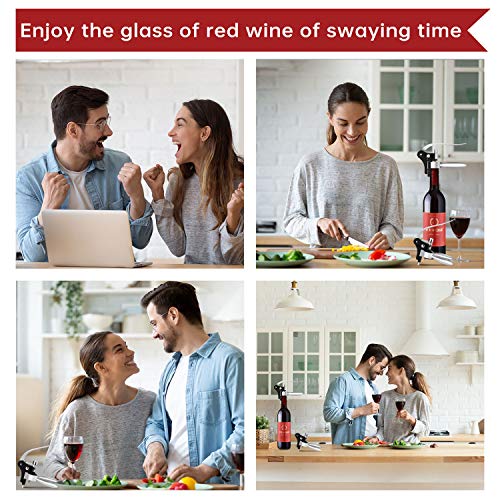 Wine Bottle Opener Rabbit Corkscrew Set-[2020 Upgraded] Demenades Wine Opener Kit With Foil Cutter,Wine Stopper And Extra Spiral,Professional Grade-Silver - Thumbnail 5